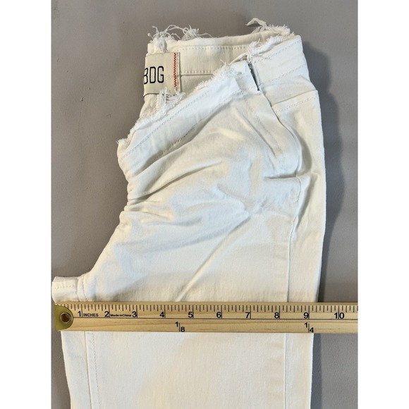 BDG Ruched V-Front Flare‎ Jean - WHITE - SIZE 25 Women's Y2K 33" Inseam - Picture 12 of 13